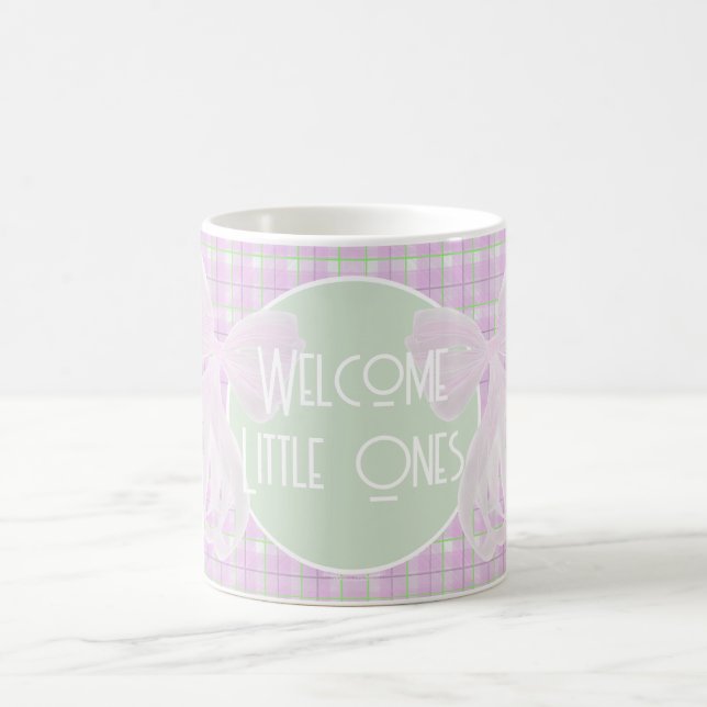 Twins-Two sweet sheer pink bows Coffee Mug (Center)