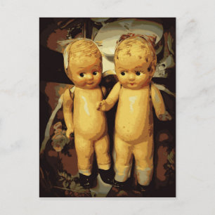 Twins Vintage Dolls Postcard