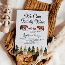 Twins We Can Bearly Wait Baby Shower
