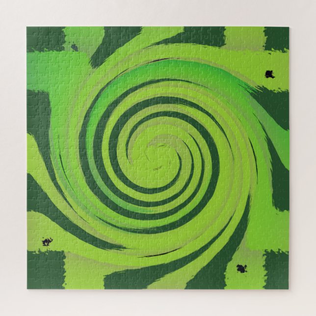 Twirl Me Green Pattern Jigsaw Puzzle (Vertical)