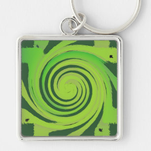 Twirl Me Green Pattern Key Ring