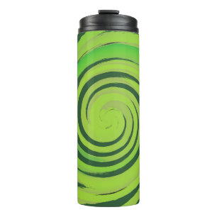 Twirl Me Green Pattern Thermal Tumbler
