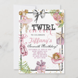 Twirl On Over Ballerina Birthday Invitation
