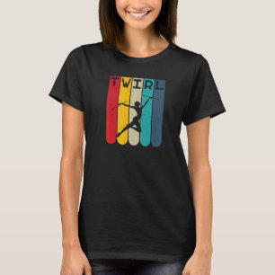 Twirl Retro Lines Twirler Baton Twirling T-Shirt