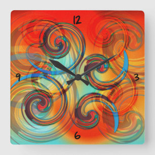 Twirl Square Wall Clock