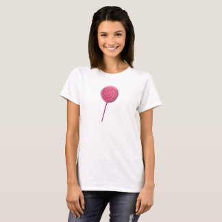 Twirled pink lollipop with red T-Shirt