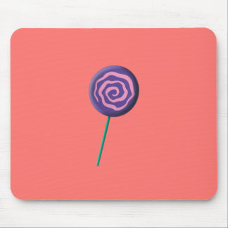 Twirled purple lollipop with pink mouse pad