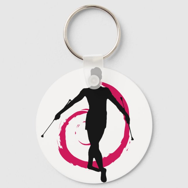 TWIRLER SWIRL PINK/BLACK KEY RING (Front)
