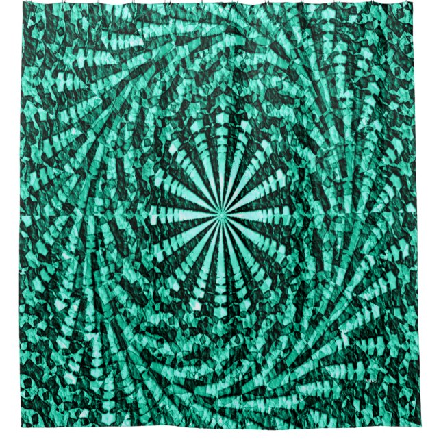 Twirlin' green..... shower curtain (Front)