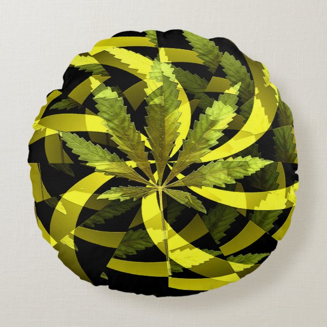 Twirlin' leaves...... round cushion (Front)