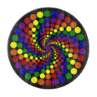 Twirling Colour Wheel on Black Cutting Board