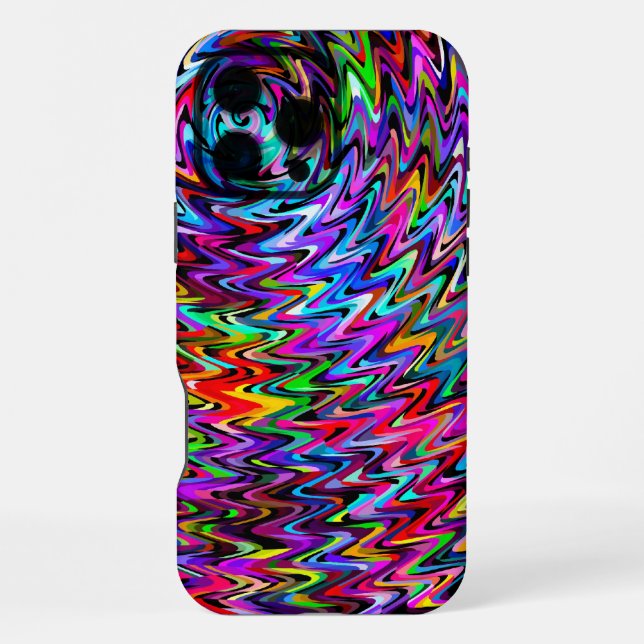 Twirling Colours Zigzag Pattern iPhone Case (Back)