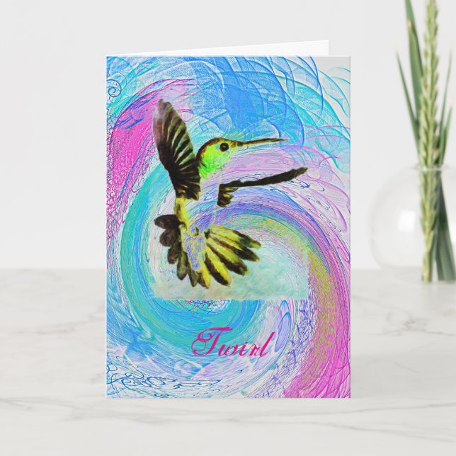 Twirling Hummingbird Note Card (Front)