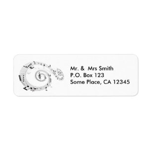 Twirling Musical Notes Return Address Label