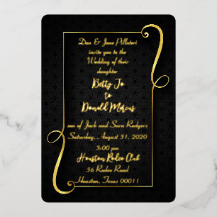 Twirling Together Foil Wedding Invitation