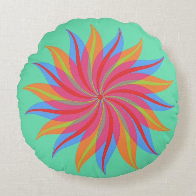 Twirls Round Cushion (Front)
