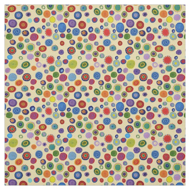 Twirly Party Dots Multicolor Fabric (Swatch)