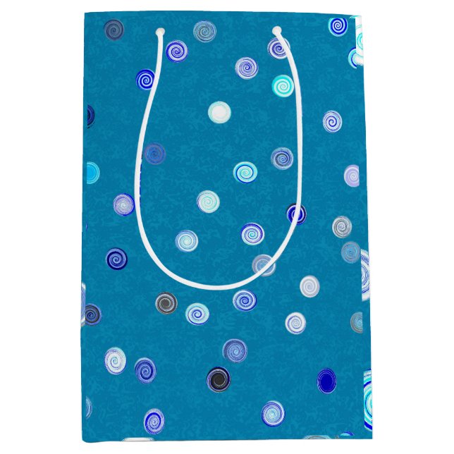 Twirly Polka Dot Blue Gift Bag (Front)