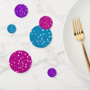 Twirly Polka Dot Confetti - Blue, Pink, and Purple