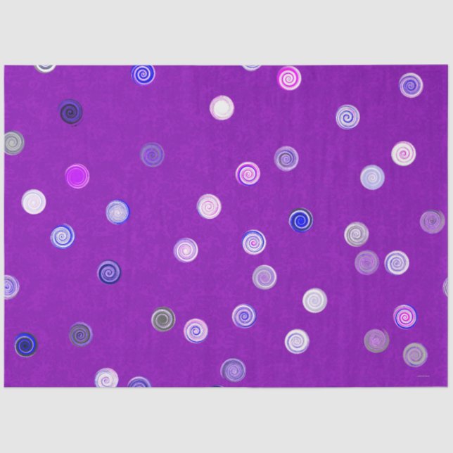 Twirly Polka Dot Purple Tissue Paper (Front)