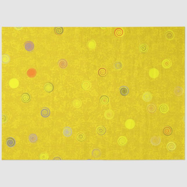 Twirly Polka Dot Yellow Tissue Paper (Front)