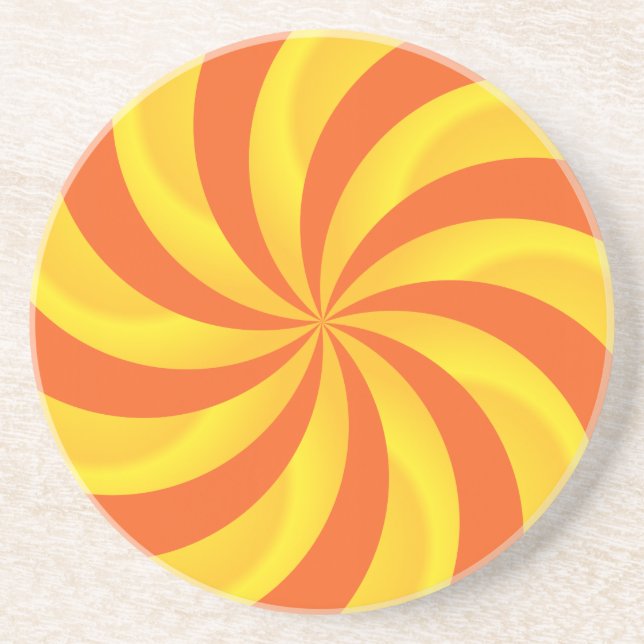Twirly Sunburst Pattern Coaster (Front)
