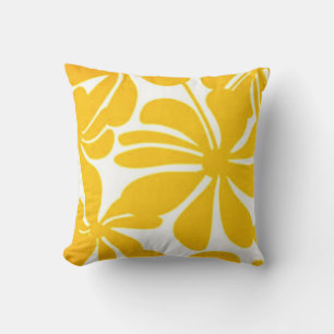 Twirly Yellow Floral Cushion