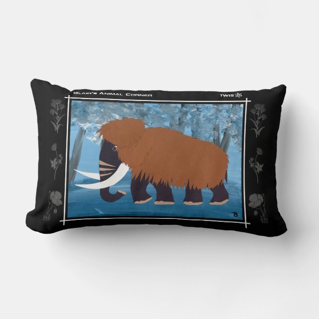 TWIS Lumbar Pillow: Blair's Animal Corner Mammoth Cushion (Front)