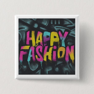 Twist in Fashion Design Happy Square 15 Cm Square Badge