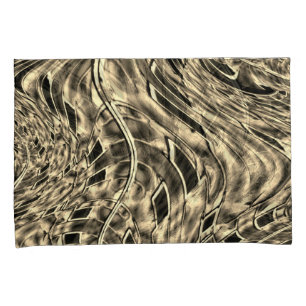 Twist mirrored a strong line beige or khaki shade pillowcase