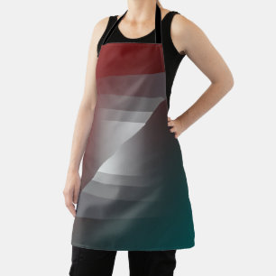 Twist of grey on teal burgundy apron