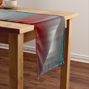 Twist of grey on teal burgundy long table runner