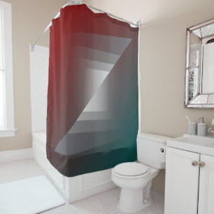 Twist of grey on teal burgundy shower curtain