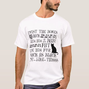 Twist The Bones Back Spell from Hocus Pocus Black  T-Shirt