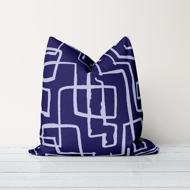 Twist & Turn Midnight Navy Throw Pillow (Creator Uploaded)