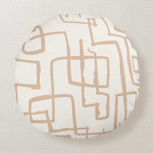 Twist & Turn Neutral Pastel  Round Cushion (Front)