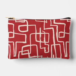Twist & Turn Red White Print Cut Sew Small Accessory Pouch