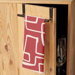 Twist & Turn Red White Tea Towel