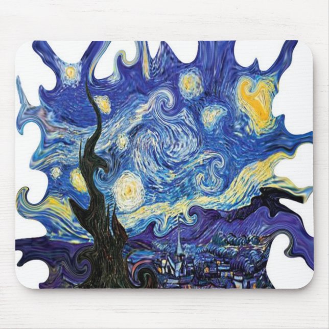 Twisted Art Van Gogh Starry Night Mouse Pad (Front)