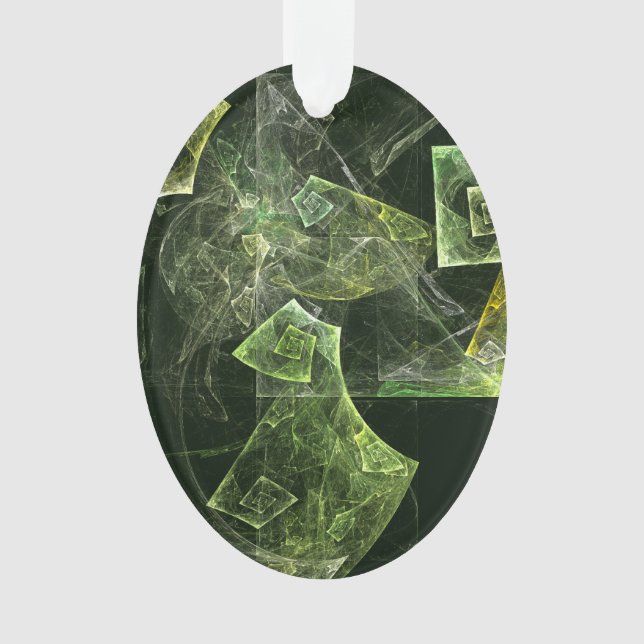Twisted Balance Abstract Art Acrylic Oval Ornament (Front)
