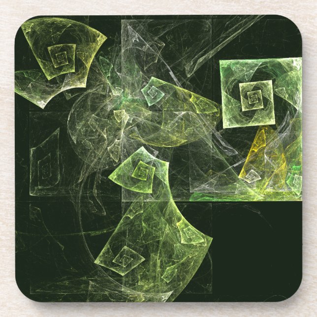 Twisted Balance Abstract Art Cork Coaster (Front)