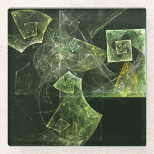 Twisted Balance Abstract Art Glass Coaster