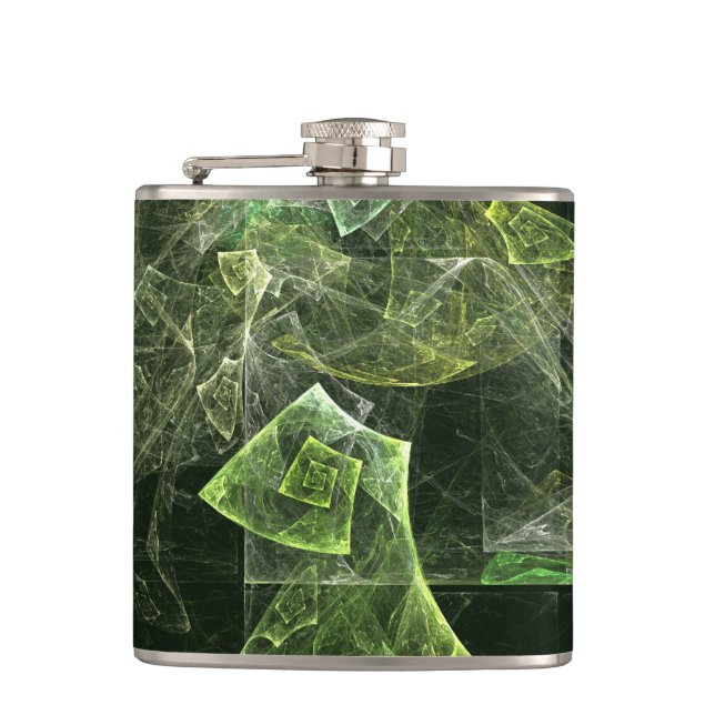 Twisted Balance Abstract Art Hip Flask (Front)