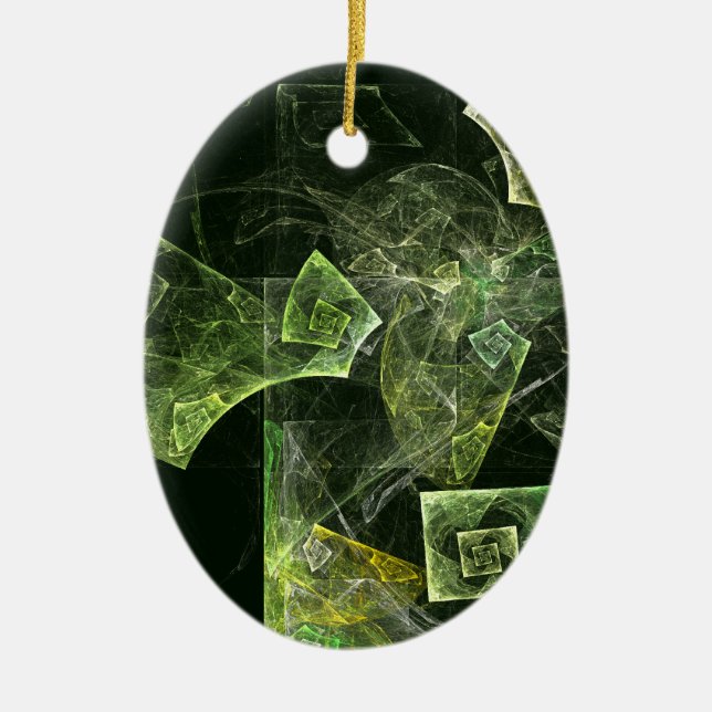 Twisted Balance Abstract Art Oval Ornament (Front)