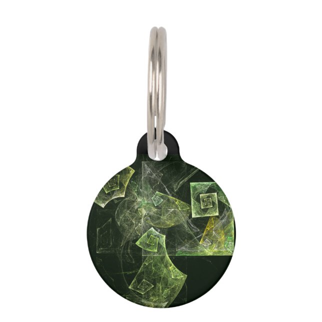 Twisted Balance Abstract Art Round Pet Tag (Front)