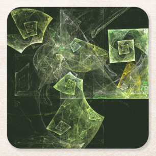 Twisted Balance Abstract Art Square Paper Coaster