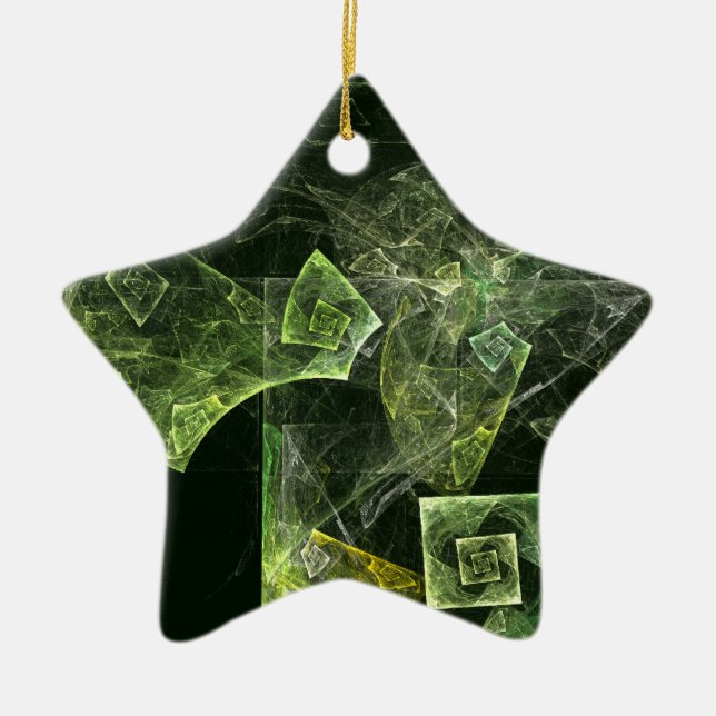 Twisted Balance Abstract Art Star Ornament (Front)