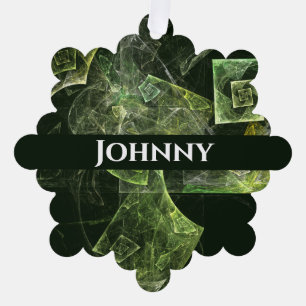 Twisted Balance Abstract Art Tree Decoration Card