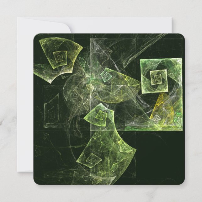 Twisted Balance Fractal Geometry Light Abstract Invitation (Front)