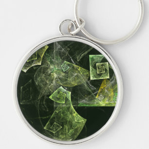 Twisted Balance Fractal Geometry Light Abstract Key Ring